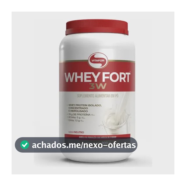 Whey protein Vitafor Fort 3W 900g em pó Sem sabor x 900g