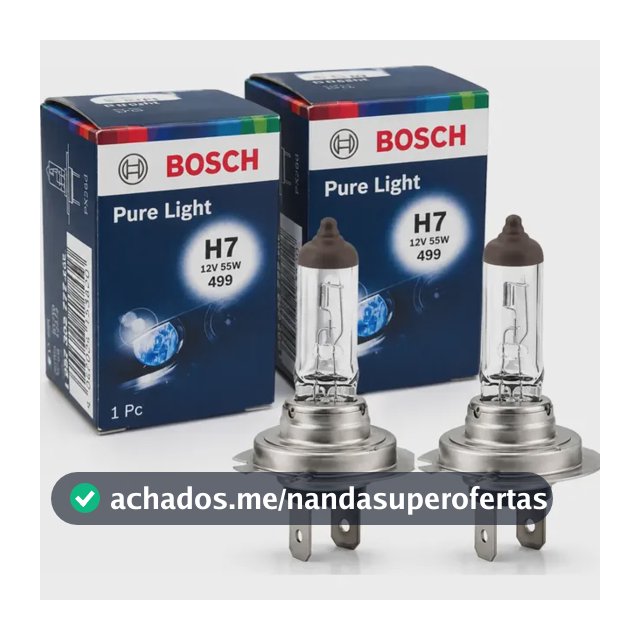 Par Lâmpadas Farol H7 Bosch Pure Light 12v 55w Original