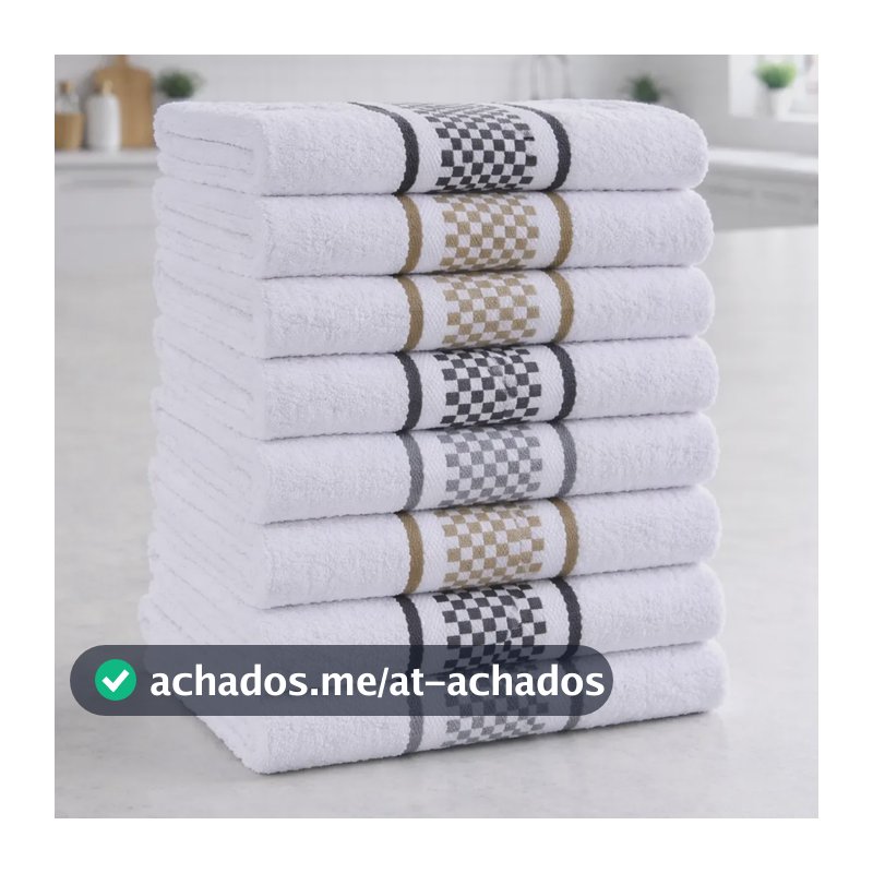 Kit 10 Panos De Prato Felpudo Atoalhado Premium Luxo 40x60 Multicolorido Quadriculado