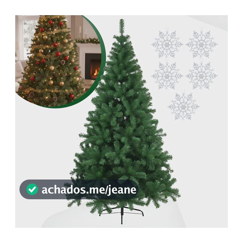 Árvore De Natal 180cm Verde 400 Galhos Base Metal PRINCESAS & HEROIS