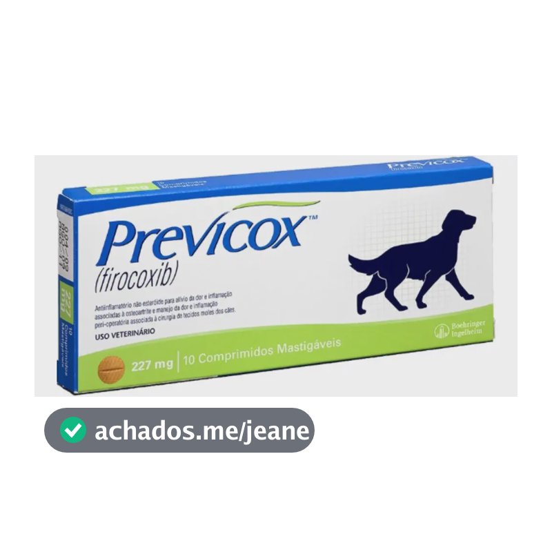 Anti-inflamatório Previcox 227mg C/10 Comprimidos Azul-turquesa