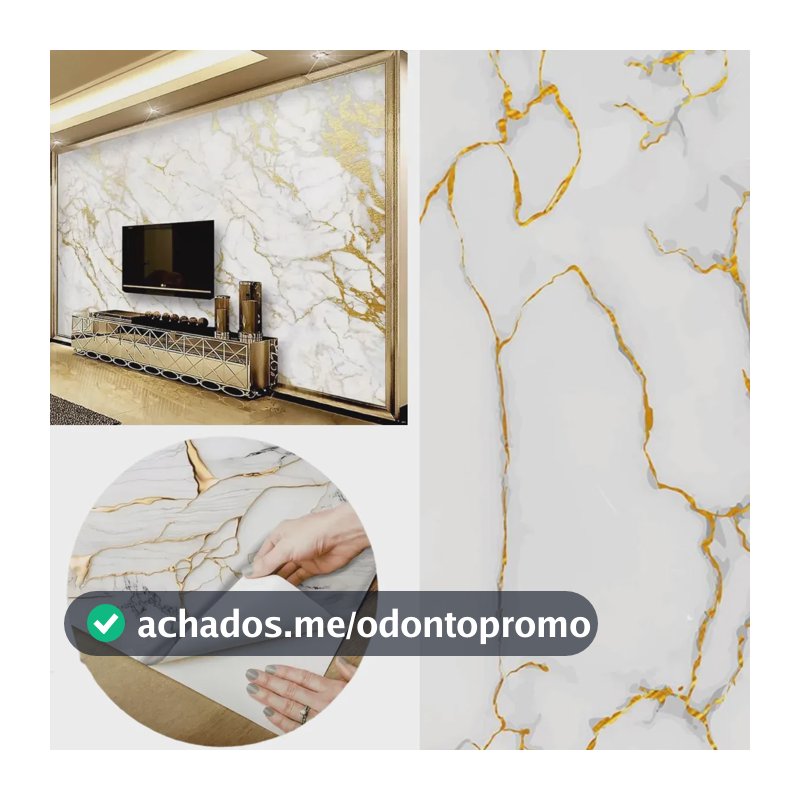 Papel De Parede Mármore Dourado Adesivo Colante 10 Metros Marmore Dourado