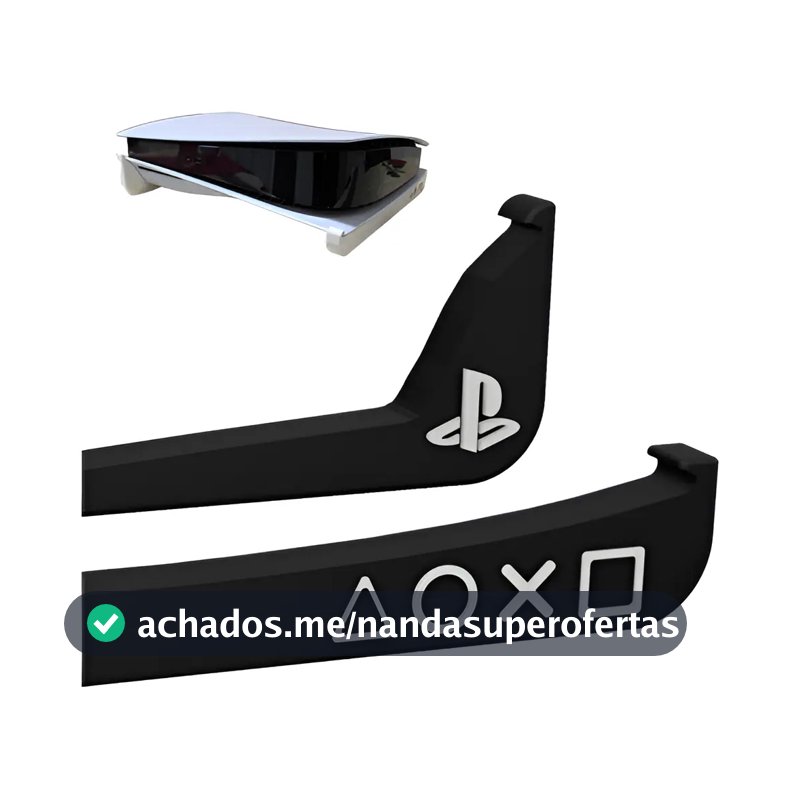 Suporte Horizontal Compatível C/ Ps5 Fat C/ Disco Play5 Cor Preto Slim