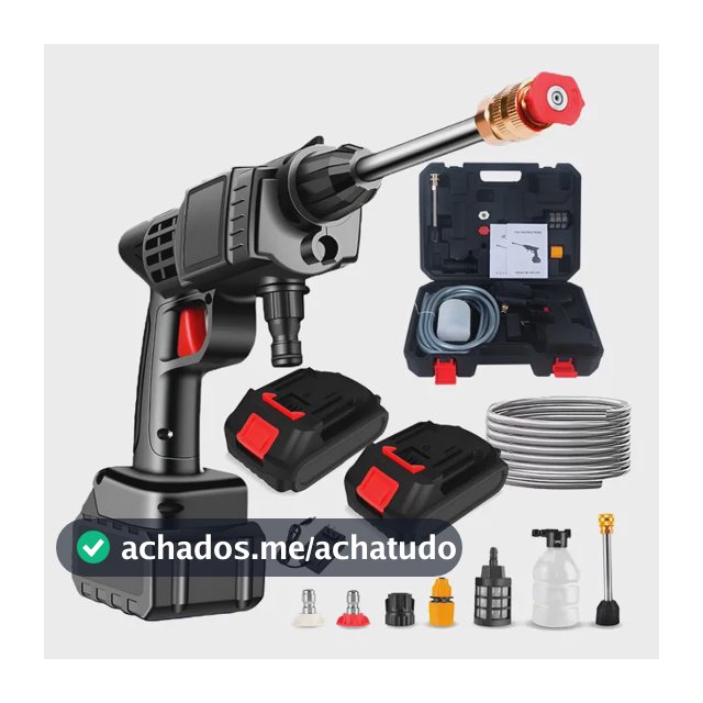Lavadora Lava Jato Portátil Pressão 2 Baterias + Maleta Preto 127/220v 50 Hz X 60 Hz