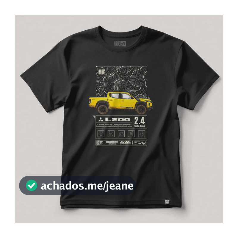 Camiseta Algodão Camionete L200 Triton 4x4 Picape Off Road Preto L200 Gg Estampa Localizada