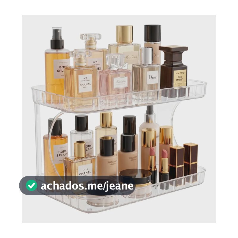 Organizador Porta Maquiagem 2 Andares Cosméticos Kaziva Transparente