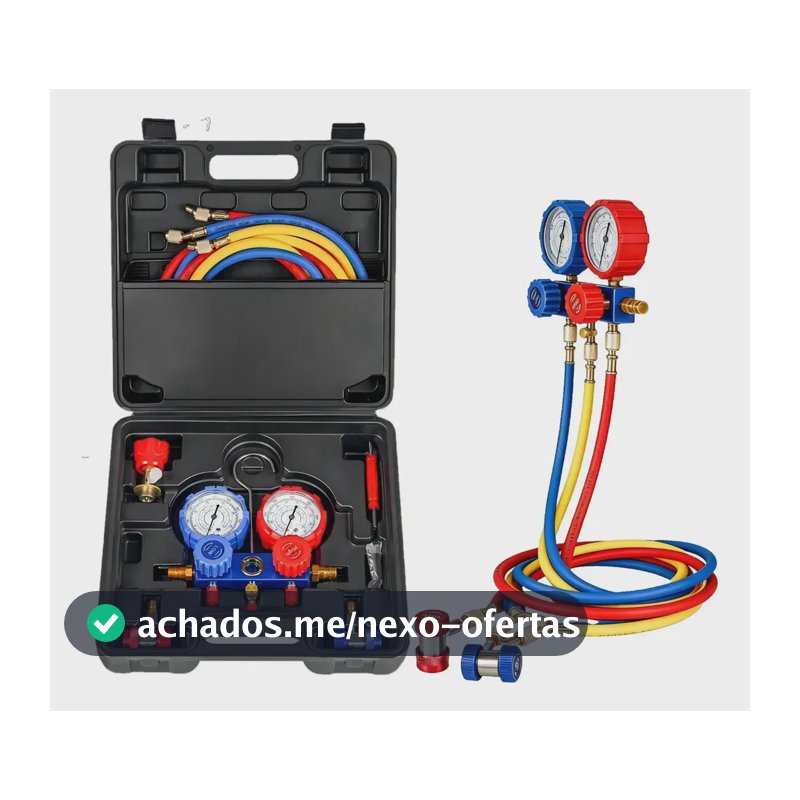 Manômetro Manifold Ar Condicionado Automotivo C/ Maleta R134
