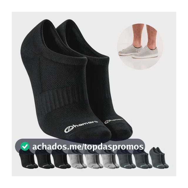 Kit 10 Pares Meias Zhamaro Algodão Sapatilha Invisível