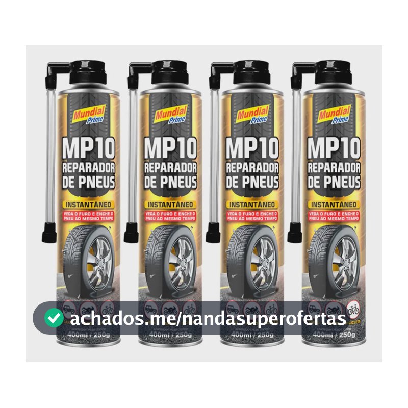 4 Reparo Pneu Instantâneo Furo Veda Enche Carro Moto Bike