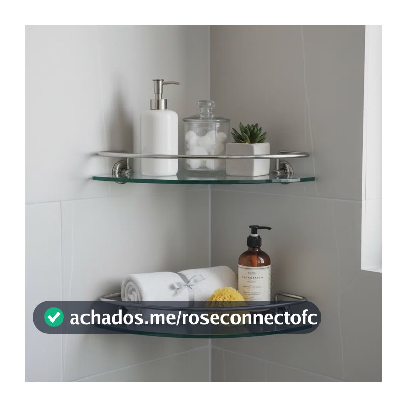 Kit Porta Shampoo Prateleira Banheiro 2pçs Vidro Cantoneira