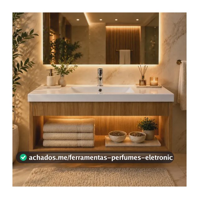 Gabinete Suspenso Banheiro Cuba Integrada Bmc 64cm Mel Branco