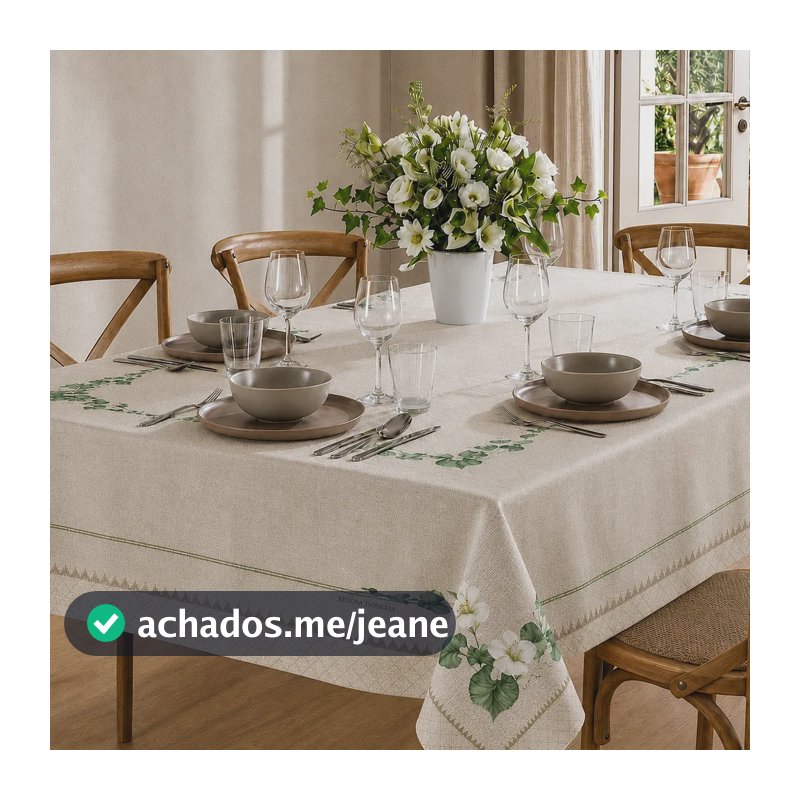Toalha Mesa 8 Lugares 160x270 Dohler Clean Botanica