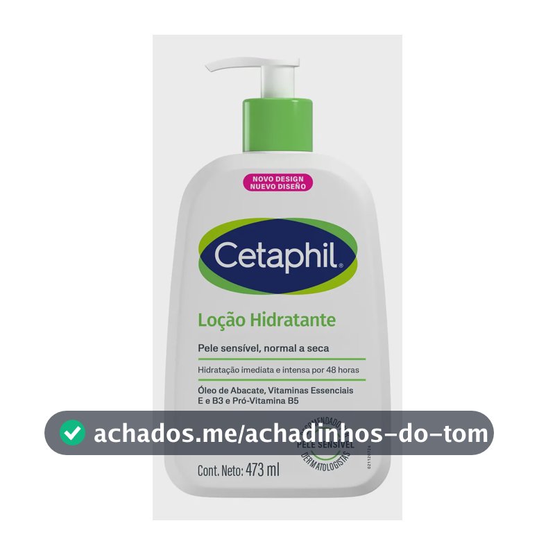 Cetaphil Loção Hidratante Corporal e Facial para Pele Sensível, Normal a Seca 473ml - Hidratação 48h