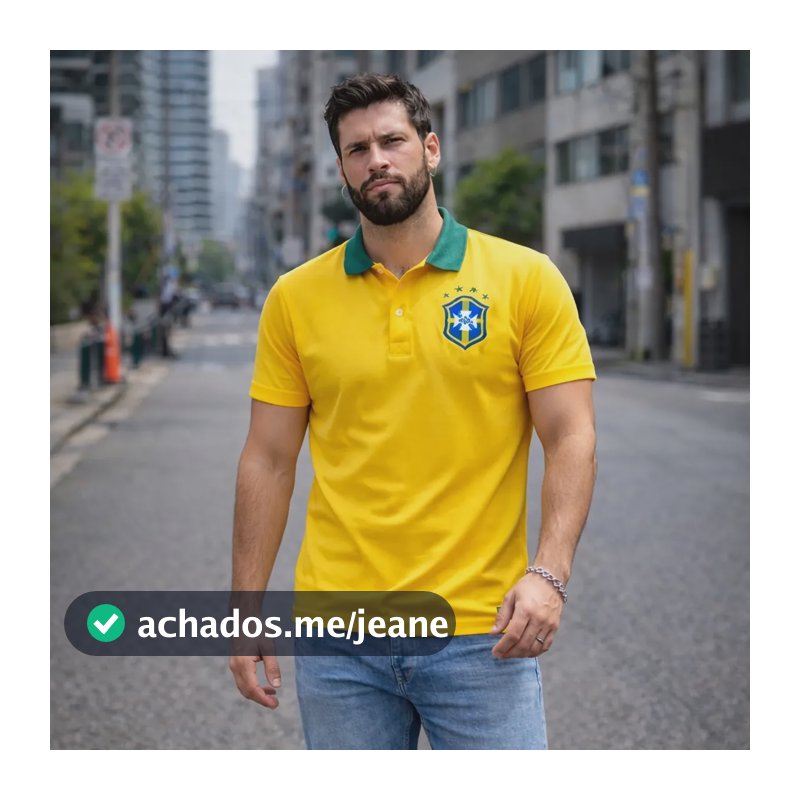 Camisa Gola Polo Do Brasil Selecao Brasileira Premium Hexa Amarelo G