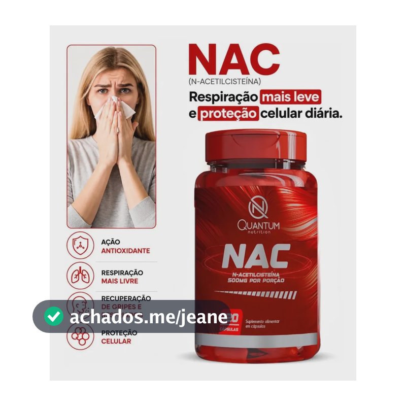 Nac N-acetilcisteína 120 Cáps Fortalece Imunidade - Quantum Nutrition