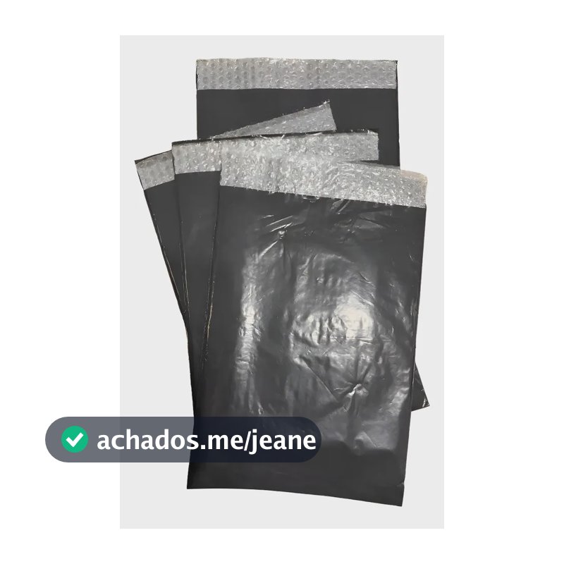 50 Saco Plástico 26x36 Ecológico De Segurança C/ Bolha Cinza-escuro