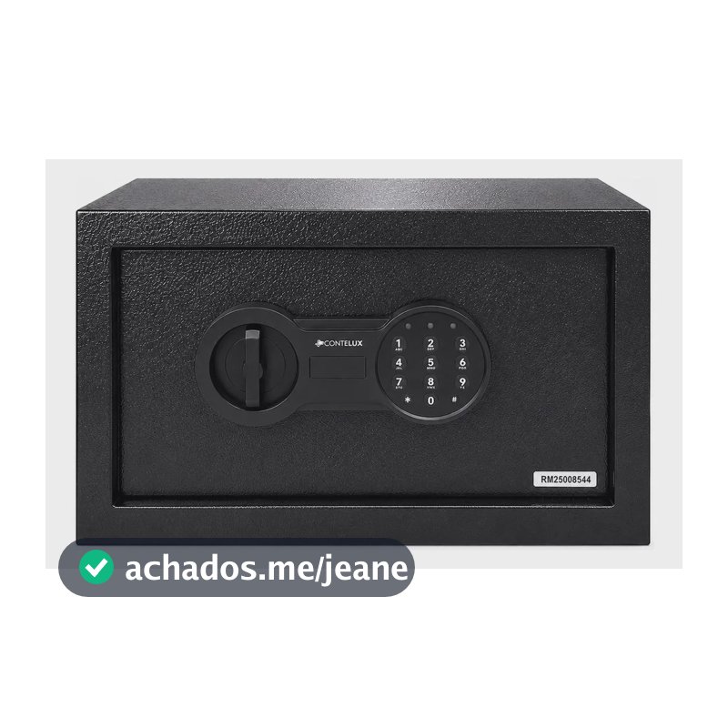 Cofre Eletrônico Digital Contelux Senha Ou Chave 31x20x20 Cor Preto Contelux
