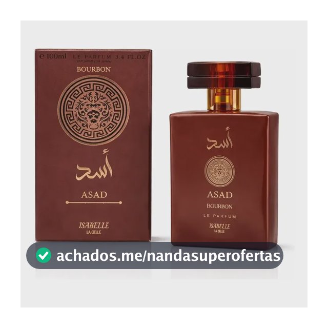 Perfume Arábe Asad Bourbon 100ml - Marca Isabelle La Belle | Fixação Intensa, Notas Amadeiradas Marcantes E Elegância Masculina
