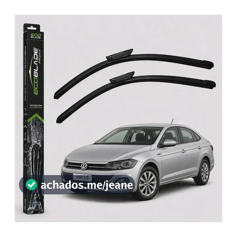 Par Palheta Limpador Parabrisa Silicone Original Ecoblade Palheta Ecoblade Volkswagen Virtus - Ano 2018 A 2027