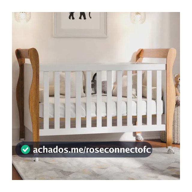 Berço Com Colcão 3 Em 1 Americano Mdf Vira Cama - Slim Bran Branco Amadeirado