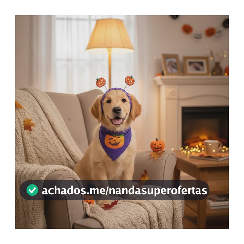 Kit Fantasia Pet Halloween Bandana + Arquinho Roxa P