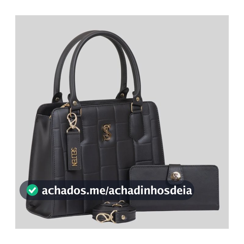 Bolsa E Carteira Feminina Media Lateral E Transversal Acambamento Dos Ferragens Ouro Cor Preto Desenho Do Tecido Lisa