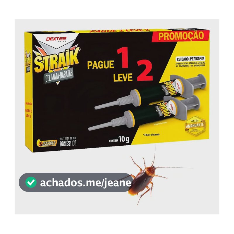 Straik Gel Veneno Mata Barata Seringa 10 Gr Pague 1 Leve 2