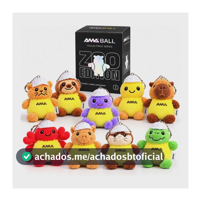 Boneco Ama Ball Zoo Edition Colecionável Surpresa Premiada Pelúcia