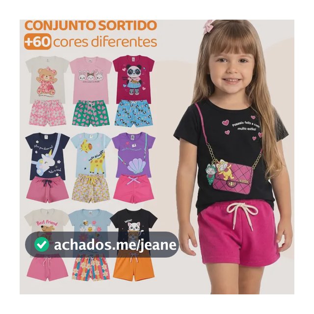Kit 6 Peças De Roupa De Menina Verão  - 3 Conjunto Infantil Kit 3 Conjuntos Sortidos Tamanho 8 - Veste 6/7 Anos