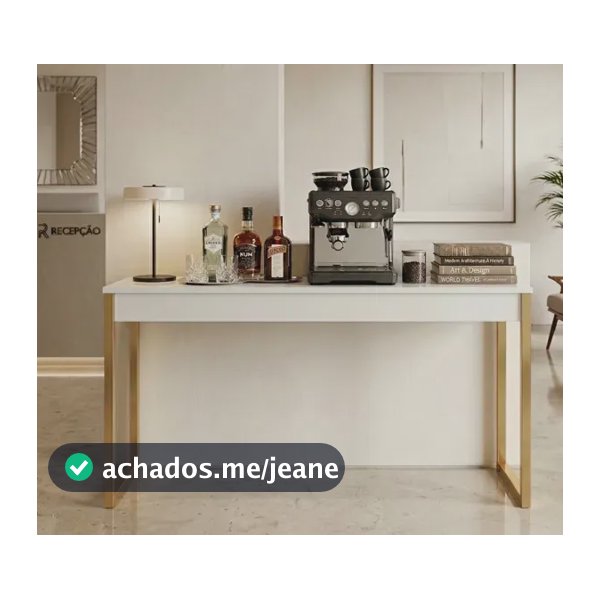 Aparador Para Sala Industrial Buffet Balcão Café Bar Sala Branco/dourado