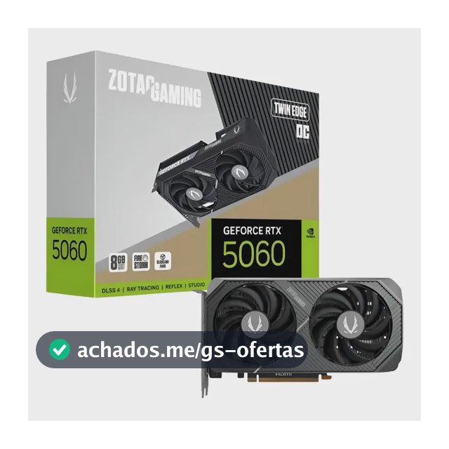 Placa De Vídeo Zotac Rtx 5060 Twin Edge Oc 8gb Gddr7