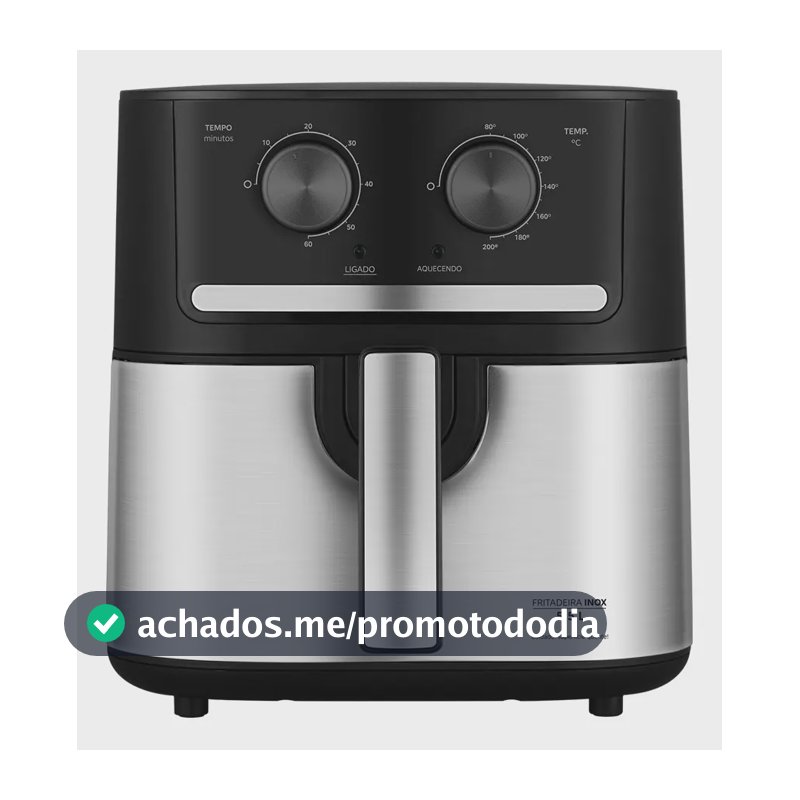 Fritadeira Air Fryer 5,5l Cyclone Preto E Inox Midea