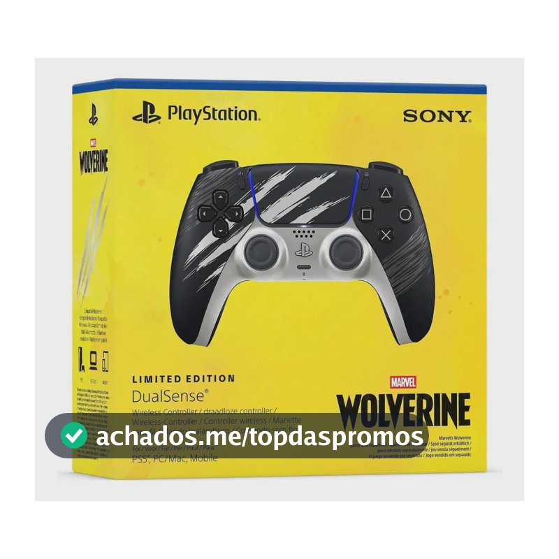 Controle sem fio DualSense - Edição Limitada Wolverine - Adamantium