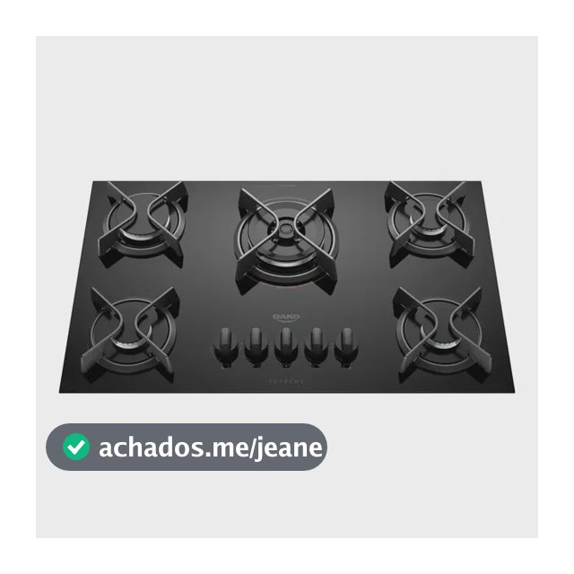 Cooktop 5 Bocas Dako Supreme Com Tripla Chama Preto Bivolt Preto