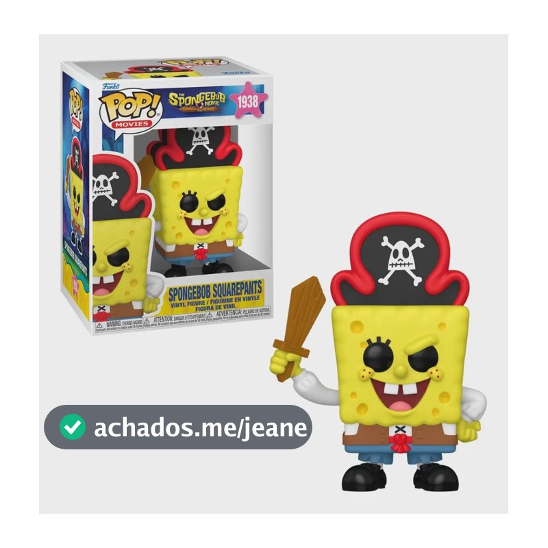 Boneco Funko Pop! Bob Esponja O Filme - Pirata Bob Esponja