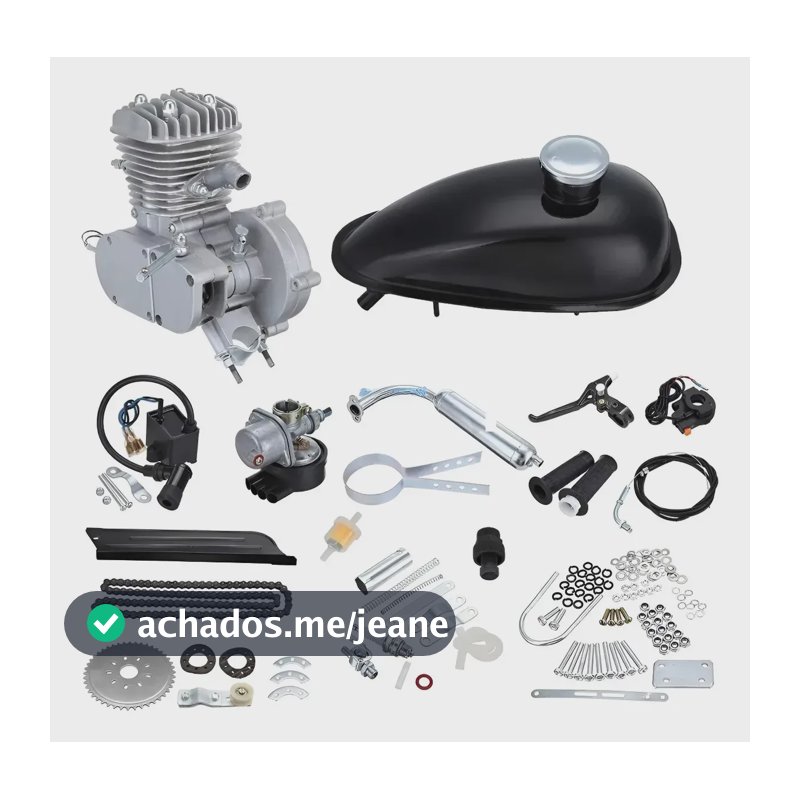 Motor-B 80cc 2 Tempos Kit Completo Para Bicicleta Bike Motorizada Prateado