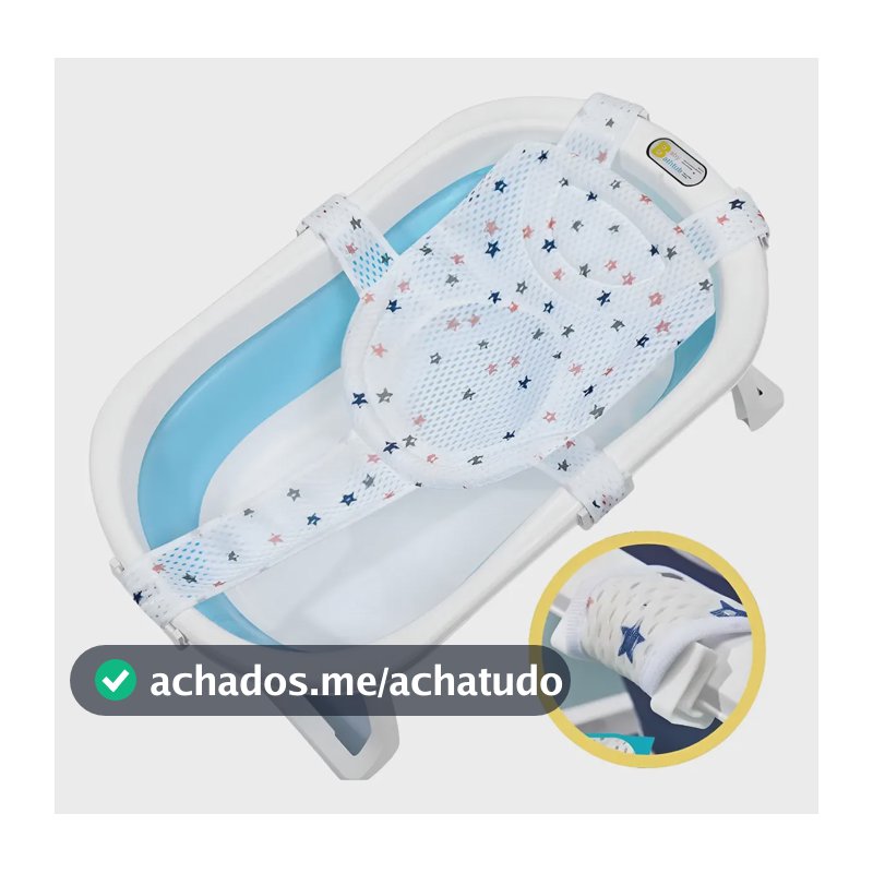Rede Segurança Proteção Banheira Bebê Universal Apoio Banho Branco Estrelas