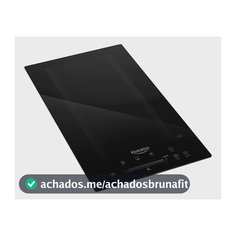 Cooktop De Indução 2 Bocas Dako Com Zona Flexível e 9 Níveis de Potência Mais Turbo