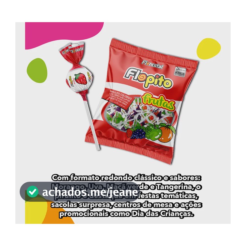 Pirulito Flopito Frutas 400g - Florestal