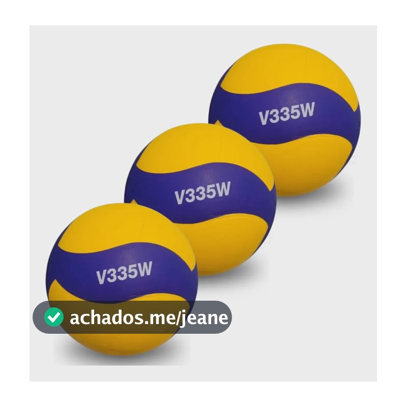 Kit 3 Bolas Vôlei Mikasa V335w Oficial Quadra Leve Original Azul-amarela