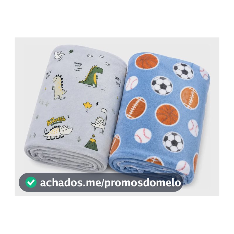 Kit 2 Mantas Bebê Microfibra Soft Recém Nascido Enxoval Maternidade Berço Carrinho Macia Estampada Menino
