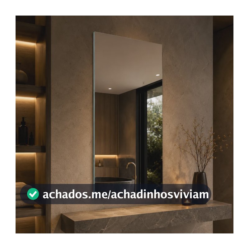 Espelho Mirano Lisboa 80x40cm Design Lapidado Luxo Moderno Suporte