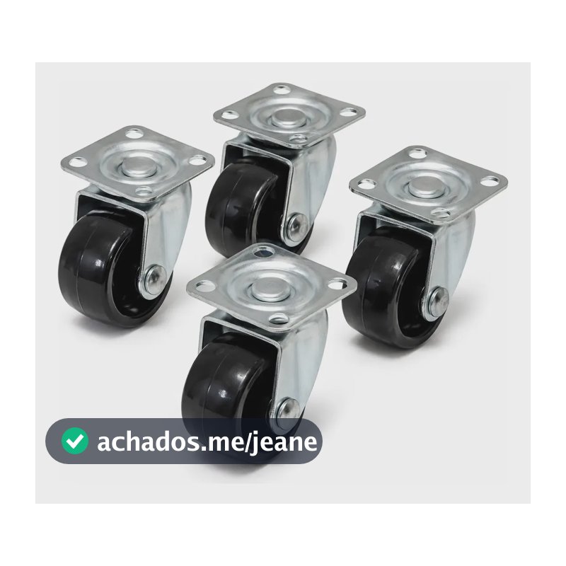 Kit 4 Rodinha Giratória Móveis Rodízio Roda Silicone Gel
