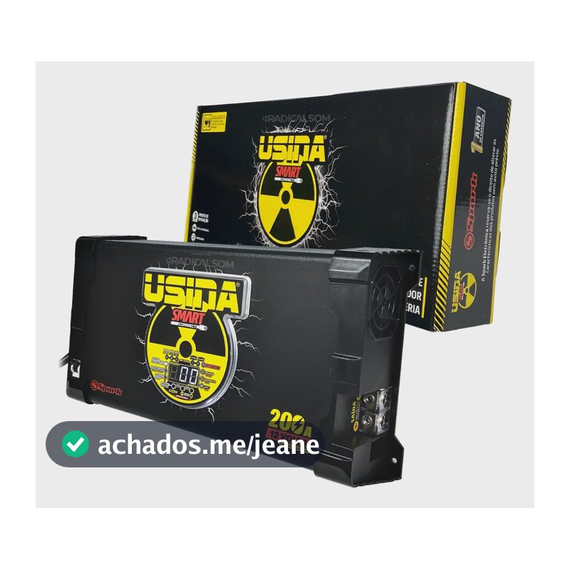 Fonte Automotiva Usina 200a 14,4v 220v Com Voltímetro Som Amarelo