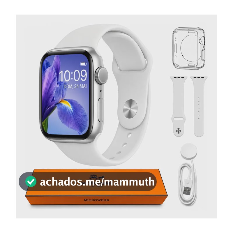 Relogio Microwear Smartwatch S11 Mini Series 11 42mm Whatsapp Gps Nfc Modo Esporte Fitness inteligente Prateado Branco