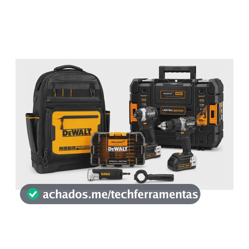 Kit Parafusadeira Dewalt Mclaren Dck200 + Bits 33p + Mochila