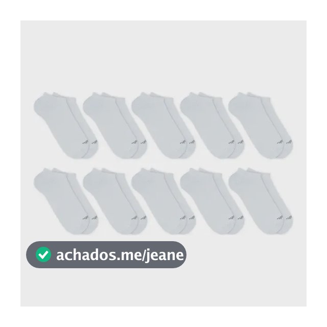 Kit Meia Invisível Mash 10 Pares Algodão Sem Cano Esportiva