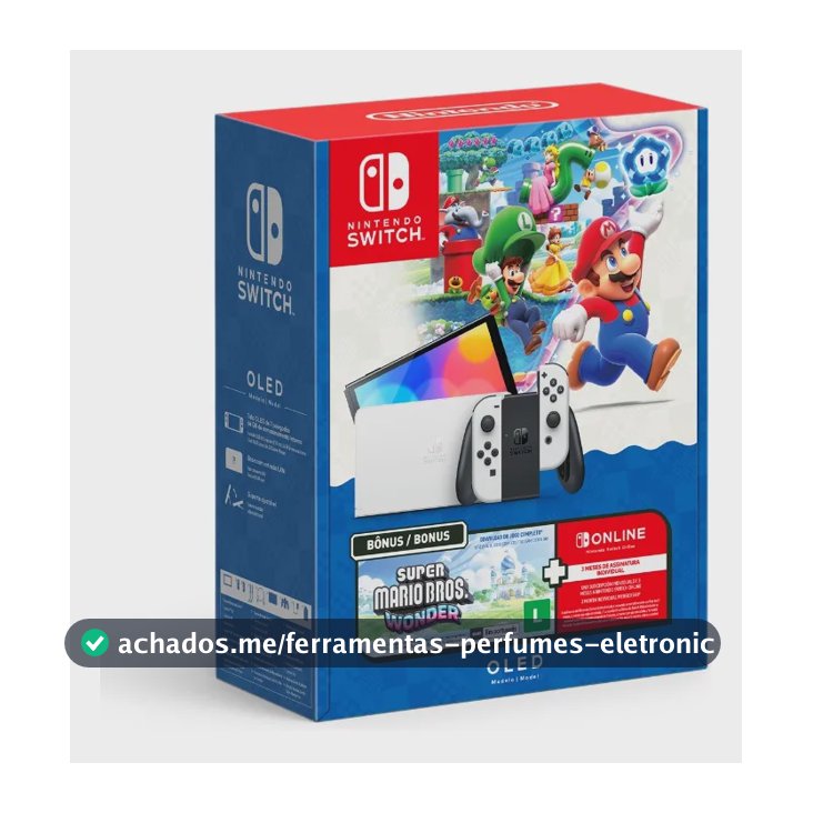 Nintendo Switch Oled Bundle Mario Bros. Wonder + Nso 3 Meses Branco