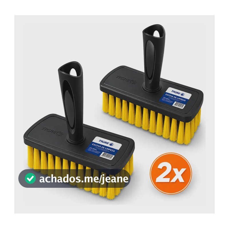 Kit 2 Broxa Retangular Pintura Pedreiro 17x8cm 1199-02 Tigre Amarelo