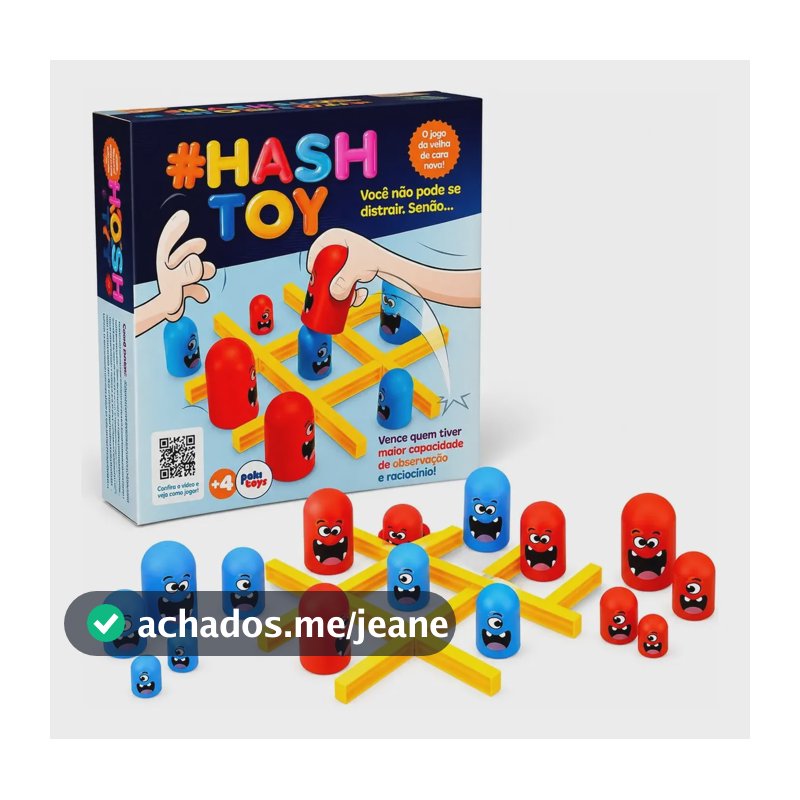 Jogo da Velha Pakitoys Hashtoy Infantil Estratégia Tabuleiro